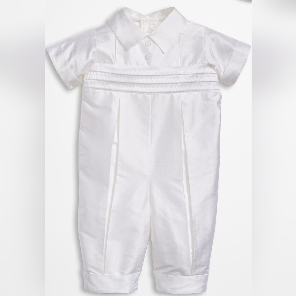 Little Things Mean a Lot Silk Romper Baptism 12 months